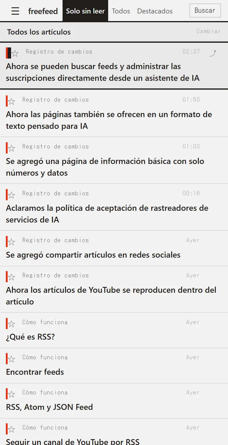 freefeed — Captura de pantalla